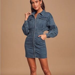 Free people dark wash denim dress